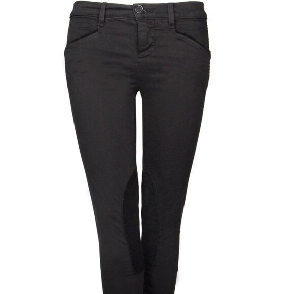 Black Jodhpur Low Rise Modern Riding Pants w Velvet Knees by J Brand Size 27 - Picture 1 of 16